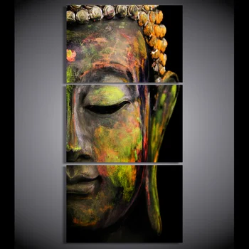 Artsailing HD trykt 3 stykke lærred kunst Modulære maleri Buddha maleri Væg Kunst, Modulære Billede Til stuen Buddha lærred