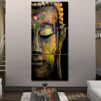 Artsailing HD trykt 3 stykke lærred kunst Modulære maleri Buddha maleri Væg Kunst, Modulære Billede Til stuen Buddha lærred