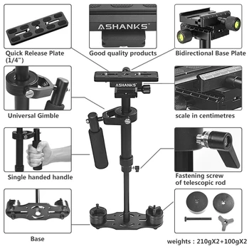 ASHANKS S40 40CM Håndholdte Steadycam Stabilisator Til Steadicam Canon Nikon GoPro AEE DSLR Kamera LY08
