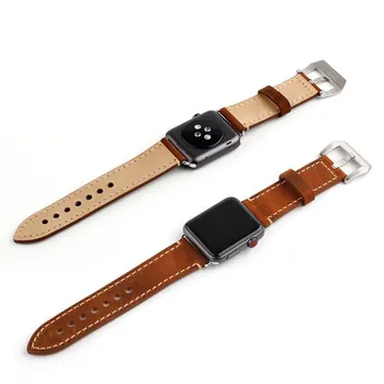 ASHEI Se Udskiftning Band for Apple-Ur Serie 3 2 1 Vintage Ægte Læder Watchbands for iWatch Rem Sport og Edition