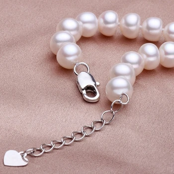 ASHIQI Naturlig Hvid Ferskvands Perle Halskæder til kvinder gave , en Rigtig Perle smykker