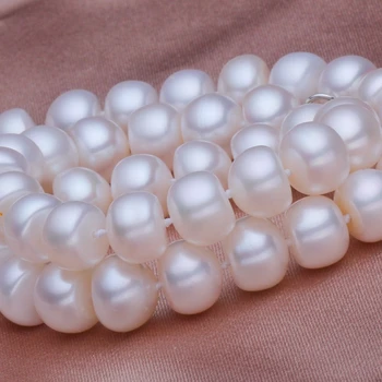 ASHIQI Naturlig Hvid Ferskvands Perle Halskæder til kvinder gave , en Rigtig Perle smykker