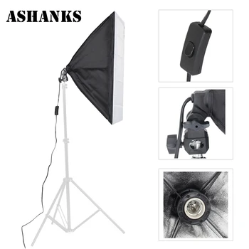 ASHNAKS Foto Studio Softbox Fotografisk Udstyr Telt 50x70cm med en Enkelt Lampe Holder Til Fotografica E27 Kontinuerlig Belysning