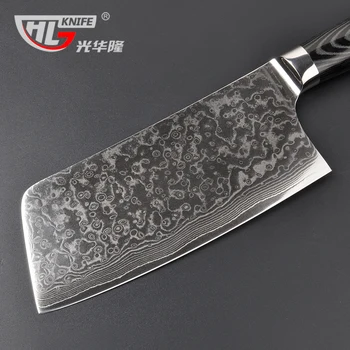 Asian cleaver hakke og kød udskæring Japansk Damaskus VG10 67 lag stål kerne skarpe Kinesiske køkken knive
