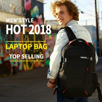AspenSport Bærbar Rygsække Mænd for 15-17 tommer Computer skoletasker Dreng Rejse Vandtæt Anti-tyveri Notebook Sort