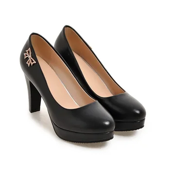 Asumer stor størrelse 32-46 mode nye ankommer kvinder pumper med fast lavt foråret efteråret enkelt sko elegante damer, høje hæle sko