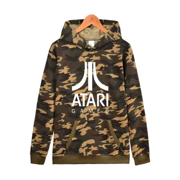 ATARI Logo af Atari Trykt Hoodie Sweatshirt Arcade entusiaster Vinter Bomuld Harajuku Herre Atari-Spil, Hættetrøjer Og Sweatshirts