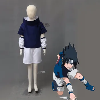 Athemis Naruto Sasuke Uchiha Cosplay Kostume og blå hårbøjle skræddersyet Enhver størrelse