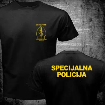 ATJ LUCKO T-shirt mænd er to sider kroatiske Politi til bekæmpelse af Terrorisme Særlig Enhed Kraft Crocop gave Casual t-stykkerne, amerikas forenede stater størrelse S-3XL