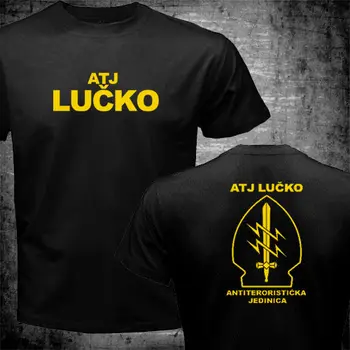 ATJ LUCKO T-shirt mænd er to sider kroatiske Politi til bekæmpelse af Terrorisme Særlig Enhed Kraft Crocop gave Casual t-stykkerne, amerikas forenede stater størrelse S-3XL