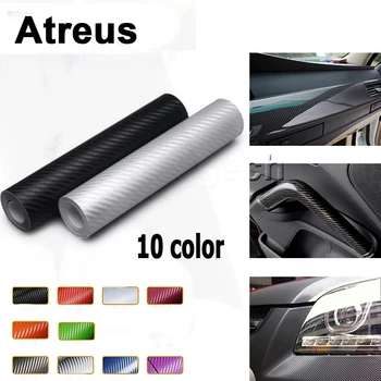 Atreus 10color 30*127cm Car-styling Carbon Fiber Sticker Til Nissan qashqai Citroen c4 c5 3 Chevrolet cruze aveo Peugeot 307 207