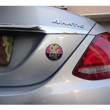 Atreus 1stk Baby I Bil Styling Bil metal dekorative stickers til Hyundai Creta Tucson BMW X5 E53 VW Golf 4 7 5 Tiguan Kia Rio