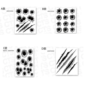 Atreus 3D Klistermærker til Bil-Styling Bullet Hole for Fiat 500 Abarth Punto Suzuki Swift og SX4 Audi A4 B6 B7 B5 A6 C5 C6 Q5 A5 Q7 TT A1