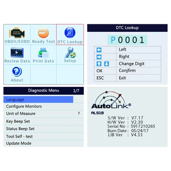 Autel AutoLink AL519 519 OBD2 EOBD Bil Skyld Kode Reader Scanner Automotive Diagnostiske Scan Tool Escaner Automotriz Automotivo