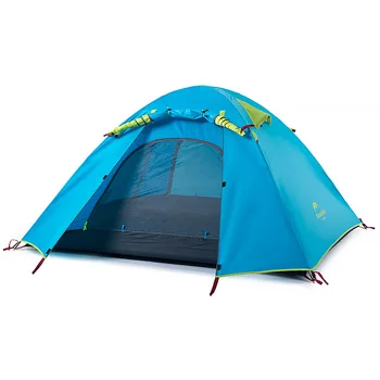 Autentisk 4 Person Vandtæt Dobbelt Lag Camping Telte Aluminium Stang Bjergigning Backpacking Udendørs Telt PU3000mm Med Mat
