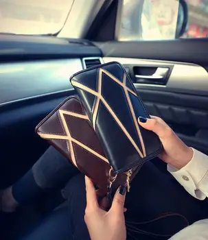 Autentiske kvindelige tegnebog 2017 ny pung mode lang pung Kvindelige penge pung fritid læder hånd taske, Mobiltelefon pakke