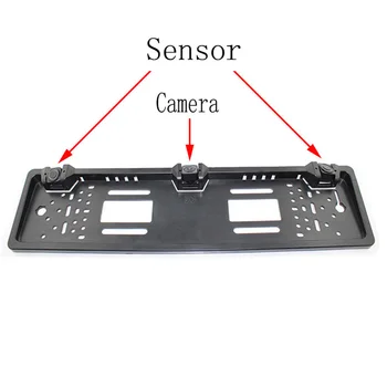 Auto Rearview-System Europæisk Nummerplade Video Parkering Sensor Vende Radar med HD Rear View Backup-Kamera Ikke Bore Huller