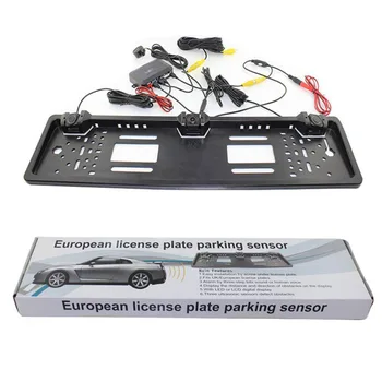 Auto Rearview-System Europæisk Nummerplade Video Parkering Sensor Vende Radar med HD Rear View Backup-Kamera Ikke Bore Huller