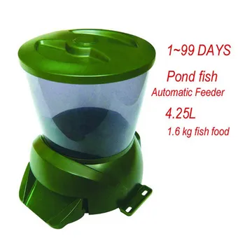 Automatisk fisk arkføder auto dam fisk-arkføderen plast Timer - 4.25 L 1,6 kg 1 til 90 dage, fisk, mad Digital Akvarium Auto fisk-Arkføderen