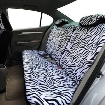 AUTOYOUTH Kort Overdådigt Luksus Zebra sædebetræk Universal-Passer til de Fleste autostole Rattet Dække Shoulder Pad Hvide sædebetræk