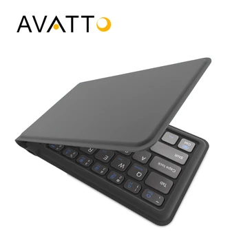 [AVATTO] A20 Lomme Læder Folde Mini Bluetooth Tastatur Sammenklappelig Trådløse Tastatur til ipad,iphone, android-telefon,Tablet,ipad,PC