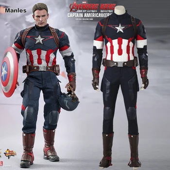 Avengers 2 Alder af Ultron Captain America Cosplay Superhelt Steve Rogers Cosplay Kostume Halloween Passer til Voksne Mænd Tøj Tøj