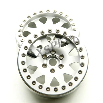 AXSPEED Sølv 2.2 Alloy Wheel Rim 2,2 tommer Hjul Fælge til 1/10 RC D90 SCX10 CC01 D110 Rock Crawler 2.2 hjul
