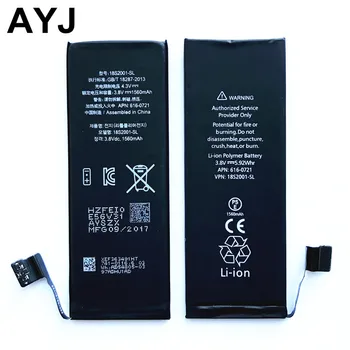 AYJ 1Piece Helt Nye AAAAA Kvalitet Telefonens Batteri til iPhone 5S 5C Høj Reelle Kapacitet 1560mah Nul Cyklus Gratis Værktøj Sticker-Kit