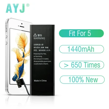 AYJ Nye Originale AAA Kvalitet Telefonens Batteri til iphone 5 5G Holdbar Høj Reelle Kapacitet 1440mah Nul-Cycel Med Reparation Værktøjer Kit