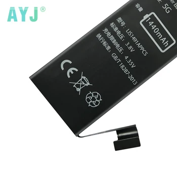 AYJ Nye Originale AAA Kvalitet Telefonens Batteri til iphone 5 5G Holdbar Høj Reelle Kapacitet 1440mah Nul-Cycel Med Reparation Værktøjer Kit
