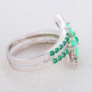 Ayowei Glam Luxe Mystiske Blå Ild Opal 925 Sølv Ringe Bryllup Mode Smykker Zircon USA Sz #5#6#7#8#9#10 OR879A