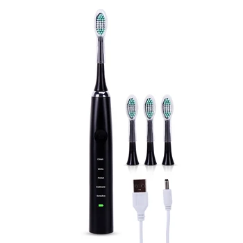 AZDNET 5 Funktioner Ultralyd Sonic Elektrisk tandbørste USB-Opladning af Genopladelige Tandbørste 4 Pc Børste Hoveder IPX7 Vandtæt
