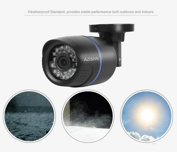 AZISHN 4CH POE 1080P NVR 4pc 1.0 mp 48V PoE 720P IP-Kamera P2P HDMI CCTV-System, Overvågning IR Night vision offentlig PC og Telefon
