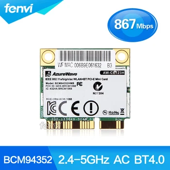 AzureWave Broadcom BCM94352HMB 802.11 ac 867Mbps Trådløs-AC-WLAN+Bluetooth (BT 4.0 Halvdelen Mini-PCI-E Trådløse Wifi-AW-CE123H