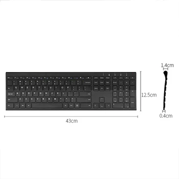 B. O. W Super Tynd Metal trådløse Slanke tastatur er Genopladelige,Ergonomisk Design & Silent tastatur i Fuld størrelse til Desktop-PC