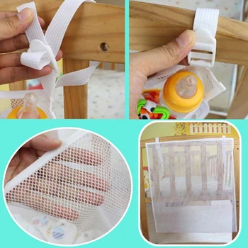 Baby Bed Hængende Opbevaring Med Taske Krybbe Arrangør Toy Ble-Lomme Til Vugge Sengetøj