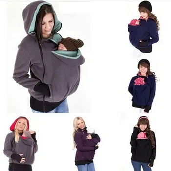 Baby Carrier Jakke Multifunktionelle Hættetrøjer Barsel Baby Sweatshirts og Hættetrøjer til Gravide Kvinder, Graviditet, Baby Iført Pels