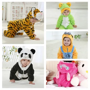 Baby Dreng Pige Hætteklædte Rompers Dyr Tegnefilm Cosplay Kostume Nyfødte Baby Jumpsuit Panda Sy Håndlangere Tøj