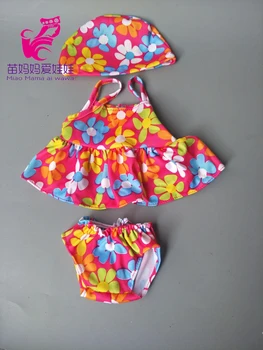 Baby født zapf dukker blomst Sommer Bikini + Svømning Dragt Med hætte til 18 tommer dukke tilbehør til baby dukke tilbehør