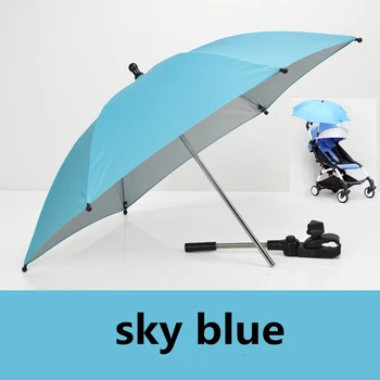 Baby Klapvogn Tilbehør Paraply Farverige Børn Børn Barnevogn Skygge Parasol Justerbar Folde Til Stol Solid 7 Farve Protable