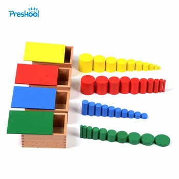 Baby Legetøj Læring Pædagogisk Legetøj Knobless Cylindre Montessori Træ-4 Sæt af 10 Flasker God Gave til Børn