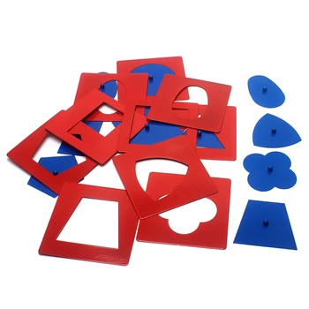 Baby Legetøj Montessori Materialer, Faglig Kvalitet I Metal-Mellemværker Set/10 Førskoleundervisning Børnehave Geometriske Figurer