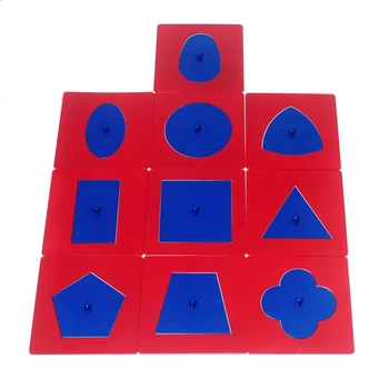 Baby Legetøj Montessori Materialer, Faglig Kvalitet I Metal-Mellemværker Set/10 Førskoleundervisning Børnehave Geometriske Figurer