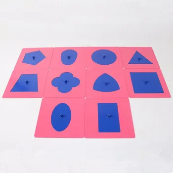 Baby Legetøj Montessori Professionel Kvalitet Metal Mellemværker Set/10 Førskoleundervisning Børnehave Geometriske Figurer