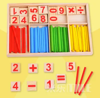 Baby Legetøj Tælle Pinde Uddannelse Træ-Legetøj Bygning Intelligens Blokke Montessori Matematiske Trækasse Børn Gave