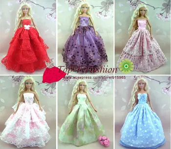Baby pige kids fødselsdag gave 30items=10dress+10 sko+10accessories Doll' s Bryllup Kjole Tøj kjole kjole Til Barbie dukke