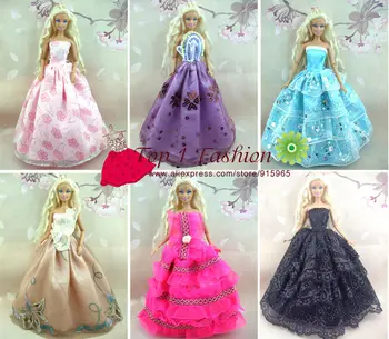 Baby pige kids fødselsdag gave 30items=10dress+10 sko+10accessories Doll' s Bryllup Kjole Tøj kjole kjole Til Barbie dukke
