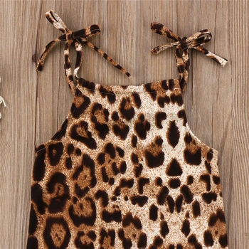 Baby Pige Leopard Print Romper Søde Seler Seler Sparkedragt Uden Ærmer 2018 Nyeste Sommer Buksedragt Hot Salg Baby Piger Tøj