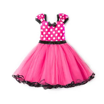Baby Piger Minnie Tutu Kjole Bue-knude Dot Backless Børn Tegnefilm Kjole Part 1 Års Fødselsdag Dress Fancy Mus Cosplay Kostume
