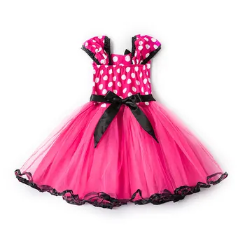 Baby Piger Minnie Tutu Kjole Bue-knude Dot Backless Børn Tegnefilm Kjole Part 1 Års Fødselsdag Dress Fancy Mus Cosplay Kostume